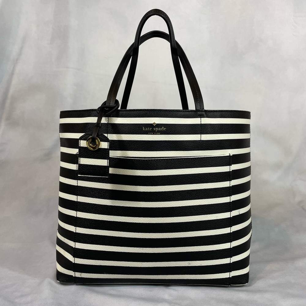 Kate Spade Striped Black and White Tote